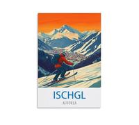 YNIEILUU Ischgl Poster de voyage vintage Autriche 20 x 30 cm