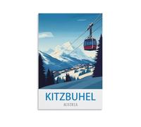 YNIEILUU Kitzbuhel Poster de voyage vintage Autriche 30 x 45 cm