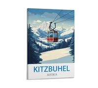 YNIEILUU Kitzbuhel Poster de voyage vintage Autriche 50 x 75 cm