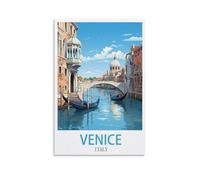 YNIEILUU Poster de voyage vintage Venise Italie sur toile - Décoration murale pour chambre à coucher - 40 x 60 cm