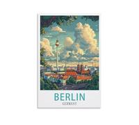 YNIEILUU Posters de voyage vintage sur toile de Berlin, Allemagne, 30 x 45 cm, affiches d'art mural pour chambre à coucher