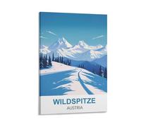YNIEILUU Wildspitze Poster de voyage vintage Autriche 60 x 90 cm