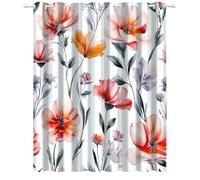 YNIOFU Rideau Occultant Fleurs à l'aquarelle sur Fond Blanc Isolement Thermique Rideaux Installation Facile Rideaux Occultant pour Salon pour Chambre, Salon, Bureau,L 100x H 160cm x2