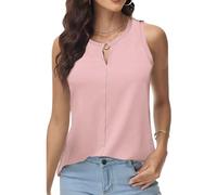 YNIQUE Débardeur sans Manches pour Femme Col en V D'été Décontractés Chic et Élégant Coupe Ample Tee Shirt Haut de Plage