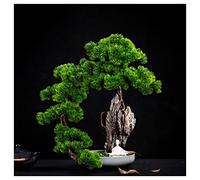 YNIYUJKL Arbres Artificiels Falaise Artificielle Cyprès Songke Bonsaï Falaise Mur Tissé Rocaille Podocarpus Feuille D'Érable Bureau Salon Zen Ornements en Pot Pin Artif,Brass