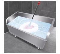 YNIYUJKL Bac De Service pour Balai À Franges en Acier Inoxydable À Fixer Au Sol, Idéal pour Les Commerces, Restaurants, Entreprises, Garages Et sous-Sols. Couleur : ARG,Silver-100x41x55cm