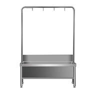 YNIYUJKL Bac De Service pour Balai À Franges en Acier Inoxydable, Support De Sol, Usage Commercial Intensif, avec Pieds Métalliques Réglables Et Crochet pour Balai À FRA