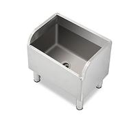 YNIYUJKL Balai À Franges en Acier Inoxydable - Bac Profond De 30 Cm - Station De Lavage Professionnelle pour Restaurants Et Garages - Réglable - Argent - 45 X 41 X 55 Cm