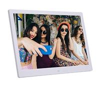 YNIYUJKL Cadre Photo Numérique Mural Ultra-Fin IPS 10 Pouces, Angle De Vision Complet, avec Lecteur Photo/Musique/Vidéo Et Fonction Alarme Calendrier, Noir