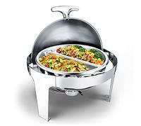 YNIYUJKL Chauffe-Plats Électriques, Chafing Dishes en Acier Inoxydable, Présentoirs De Buffet pour Événements, Accessoires pour Chafing Dishes À Couvercle Roulant pour Fêtes Et C,GN1/2