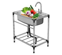 YNIYUJKL Cuisinière Monobloc en Acier Inoxydable 304, Idéale pour Le Camping, Les Restaurants Et Les Bars. Facile À Nettoyer. Robinet d'eau Froide Simple. Dimensions :,Hot and Cold Faucet-52 * 38cm