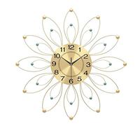 YNIYUJKL Horloge De Ferme Vintage en Métal en Forme De Fleur avec Cadran Doré, Silencieuse, sans Tic-Tac Et Facile À Lire, Idéale pour Le Salon, La Chambre Ou Le Bureau.,Gold-50 * 50cm