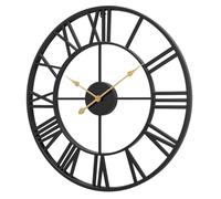 YNIYUJKL Horloge Murale Vintage De Ferme avec Chiffres Romains, Silencieuse Et sans Tic-Tac, en Métal, pour Loft, Salon, Chambre À Coucher, Bureau,A-40 * 40cm
