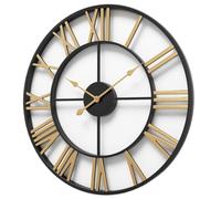 YNIYUJKL Horloge Murale Vintage De Ferme avec Chiffres Romains, Silencieuse Et sans Tic-Tac, en Métal, pour Loft, Salon, Chambre À Coucher, Bureau,C-40 * 40cm