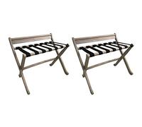 YNIYUJKL Lot De 2 Porte-Bagages pour Chambre d'amis - Support De Valise Pliable - Étagère De Rangement pour Sac De Voyage en Bois Massif, Porte-Bagages pour Hôtel, Suppo
