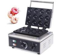 YNIYUJKL Machine À Donuts Électrique, 12 Trous, 1550 W, avec Plaques Antiadhésives Et Double Face Chauffante, pour Usage Commercial.6Holes