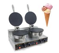 YNIYUJKL Machine À Rouleaux De Printemps Électriques, Gaufrier À Cornets De Glace avec Plaque De Cuisson Antiadhésive, Température Réglable De 50 À 300 °C Et Minuterie De 0 À 5 Min, C,2 Heads