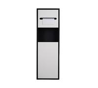 YNIYUJKL Niche De Salle De Bain en Acier Inoxydable, Porte-Papier Toilette, Niche De Douche en Acier Inoxydable avec Poubelle, Niche Encastrée, Porte-Brosse WC, Support,Black Frame-19.6x61.6x12.5cm