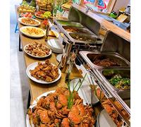 YNIYUJKL Réchauds À Réchaud en Acier Inoxydable, Chauffe-Plats Électrique pour Buffet, Ensemble De Réchauds Rectangulaires pour Traiteur avec Plateaux Chauffants Amovibles pour F,Full Size PAN-9L