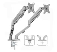 YNIYUJKL Support De Bureau Double pour Écrans 17-30 Pouces, Bras Articulé À Ressort À Gaz, Fixation Vesa 75X75 Et 100X100 Mm, Supporte Jusqu'À 9 Kg par Bras.,C