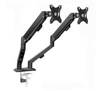 YNIYUJKL Support De Bureau Double pour Écrans 17-30 Pouces, Bras Articulé À Ressort À Gaz, Fixation Vesa 75X75 Et 100X100 Mm, Supporte Jusqu'À 9 Kg par Bras.,A
