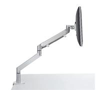 YNIYUJKL Support De Moniteur Simple, Support De Montage en Aluminium Réglable en Hauteur, Support De Bureau À Ressort À Gaz pour Écrans LCD/LED De 17 À 32 Pouces,Silver Gray