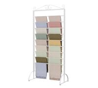 YNIYUJKL Support De Rangement Vertical en Métal pour Foulards, Grande Capacité, 9 Niveaux, pour Rubans, Châles Et Châles, avec Pieds Antidérapants, pour Magasin De Vête,White-70 * 40 * 175cm