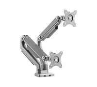 YNIYUJKL Support pour Écran Double avec Bras Articulé À Ressort Et 2 Ports USB, Compatible avec Les Écrans De 17 À 27 Pouces.