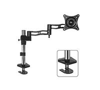 YNIYUJKL Support pour Écran Unique, Bras Réglable De 38 À 69 Cm (15 À 27 Pouces), Fixation De Bureau avec Kit De Fixation par Pince Et Œillet, Compatible Vesa 75/100 Mm.,C-Grommet Base