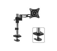 YNIYUJKL Support pour Écran Unique, Bras Réglable De 38 À 69 Cm (15 À 27 Pouces), Fixation De Bureau avec Kit De Fixation par Pince Et Œillet, Compatible Vesa 75/100 Mm.,B-Grommet Base