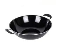 YNIYUJKL Wok De Cuisine en Émail, Non Revêtu, Antiadhésif, pour Cuisinière À Induction, Spécial Émail, Charbon, Gaz, Poêle en Fer, Cuisine Américaine,30cm