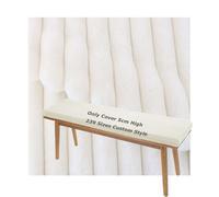 YNJJKA Housse De Coussin Exterieur sur Mesure Banc Jardin Interieur Housses Matelas Coussins Chien Dossier Gros Canapé Rechange Chaise Meubles 5cm Hauteur Peluche Velours Hiver(Beige Blanc,135x35 cm)