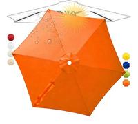 YNJJKA Rechange Toile de Parasol 2,5m 2m 2,7m 3,0m 3,5m 4m Toile de Rechange pour Parasol 6 Baleine et 8 Baleines Rond Remplacement pour Patio Cour Balcon Jardin Marché(Orange,6 Ribs 6.56ft 2.0m)