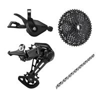 YNKJFOD Compatible avec Le Groupe VTT Shimano DEORE M5100 1x11 Vitesses, Levier De Vitesse 11 Vitesses, Dérailleur Arrière, Cassette 46T 50T 52T for VTT(11-50T Black N)