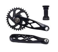 YNKJFOD Compatible for Shimano, Compatible for SRAM, Pédalier VTT BSA 24 Mm 165/170/175 Mm À Montage Direct R-Spec Trail Hollow DH AM XC(Crank 38T BB,170mm)