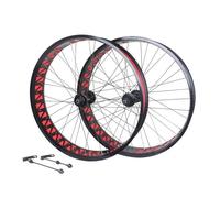 YNKJFOD Jeu De Roues Fatbike 26x4.0/4.9, Frein À Disque, Finition Anodisée, Moyeu Creux Peilin, Avant 135mm Arrière 190mm for Vélo De Neige(A Pair Black Wheel)