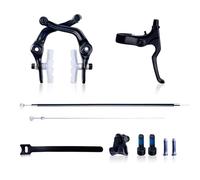 YNKJFOD Kit De Freins en U for Vélo: Levier en Alliage Forgé, Plaquettes Transparentes, Gaine Intérieure/extérieure, Câble BMX(U Brake Left kit)
