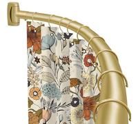 YNL Tringle à rideau de douche incurvée de 90 à 208 cm (2,5 à 2,5 m), ronde dorée et antirouille, pour salle de bain, baignoire, réglable, ne rouille pas, espace supplémentaire, antidérapante