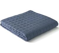 YNM Couverture lestée rafraîchissante, rayonne dérivée du bambou avec perles de verre de qualité supérieure (bleu gris, 122 cm x 183 cm, 6,8 kg), pour une personne - 1 personne