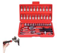 Ynnhik Clé À Cliquet Portative - Ensemble D'outils De Réparation, Mécanicien Industriel | Ensemble 46 Pièces Pour Atelier De Construction Maritime Électrique, Entretien Précis De La Maison