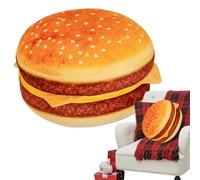 Ynnhik Hamburger Plush - Soft Funny Hugging Burger Cushion, Cute Food Plush Toy, Snuggle Accessory | Lovable Burger for Bedroom Sofa Couch Decoration Family Friends Children Boys Girls