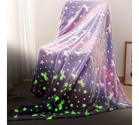 YNNHUDEEP Couverture Enfant Plaid Polaire - 200 x 150 cm Couverture Douillette phosphorescente, adapté à Toutes Les Saisons, Cadeau pour garçons et Filles Noël Anniversaire ou pâques(Licorne Violet)