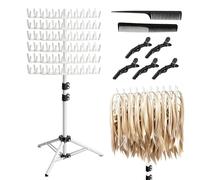 YNNHUDEEP Support à Cheveux RéGlable Avec 144 éPingles, Blanc | Support De Perruque Et Organisateur De Cheveux Pour Coiffeurs Et Tresses, Support Pour Extensions De Cheveux Et Coiffures