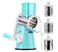 YNNICO Râpe à fromage rotative - Mandoline manuelle avec base d'aspiration antidérapante, trancheuse à légumes, noix, broyeur à fromage avec brosse de nettoyage