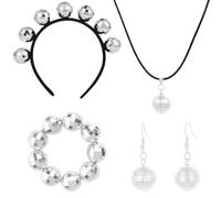 YNOUYRS Accessoires Disco, Serre-tête Disco, Boucles D'Oreilles À Facettes Ensemble De Boucles D'Oreilles Boule À Facettes Boucles D'Oreilles Accessoires Pour Les Années 70 Et 80 Ensembles Accessoire