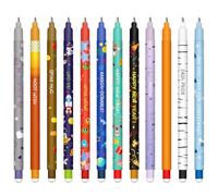 YNOUYRS Lot de stylos gel effaçables - Thèmes boule sur les extrémités pour enlever l'encre thermosensible, diamètre de la pointe 0,7 mm (12 nouveaux stylos effaçables)