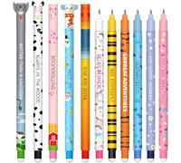 YNOUYRS Lot de stylos gel effaçables - Thèmes boule sur les extrémités pour enlever l'encre thermosensible, diamètre de la pointe 0,7 mm (11 stylos effaçables)