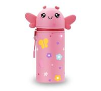 YNOUYRS Trousse Ecole 2 en 1 en Silicone Souple Kawaii, Porte-Plume, Fermeture Eclair en Silicone, Pochette de Stylo, Crayons, Étui pour Fournitures Scolaires de Grande capacité (Papillon)