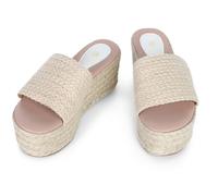 Ynport Crefreak Sandales Femmes - Espadrilles Bohèmes Talon Plat en Jute & Raffia - Mules Plage Orteils Nus - Design Été Élégant