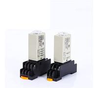 YNPPLGTJC Bouton Rotatif de Retard Mise sous Tension 5S/10S/30S/60S/3M/5M/10M/30M, minuterie, Relais synchronisation, DC12V 24V H3Y-2 avec Prise Base(1S)